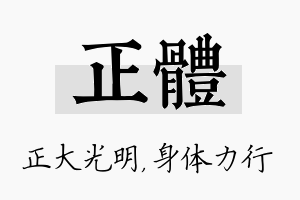 正体名字的寓意及含义