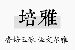 培雅名字的寓意及含义