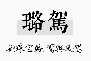 璐驾名字的寓意及含义