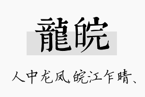 龙皖名字的寓意及含义