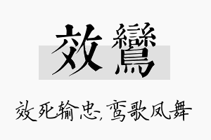 效鸾名字的寓意及含义