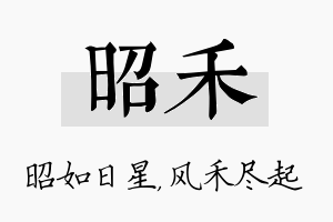 昭禾名字的寓意及含义