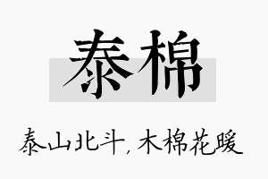 泰棉名字的寓意及含义