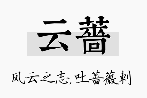 云蔷名字的寓意及含义