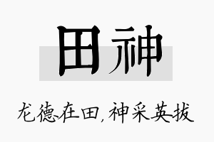 田神名字的寓意及含义