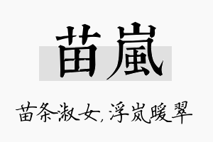 苗岚名字的寓意及含义