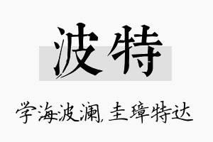 波特名字的寓意及含义