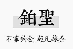 铂圣名字的寓意及含义