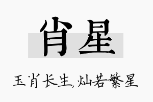 肖星名字的寓意及含义