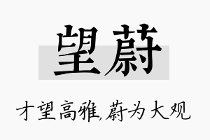 望蔚名字的寓意及含义