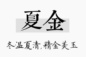 夏金名字的寓意及含义