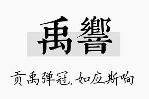 禹响名字的寓意及含义