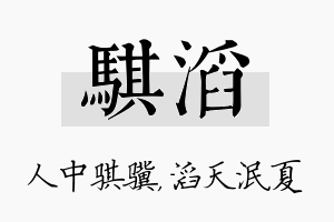 骐滔名字的寓意及含义