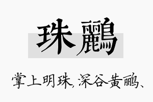 珠鹂名字的寓意及含义