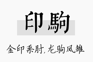 印驹名字的寓意及含义