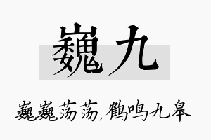 巍九名字的寓意及含义