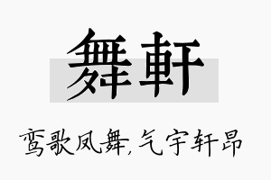 舞轩名字的寓意及含义