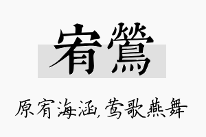 宥莺名字的寓意及含义