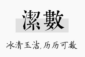 洁数名字的寓意及含义