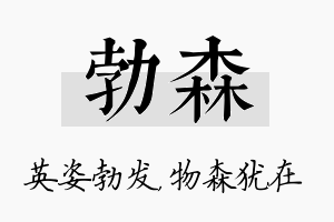 勃森名字的寓意及含义