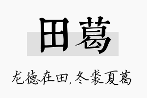 田葛名字的寓意及含义