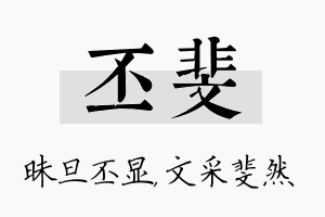 丕斐名字的寓意及含义