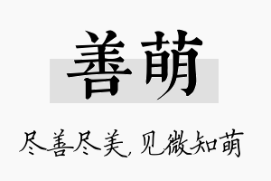 善萌名字的寓意及含义