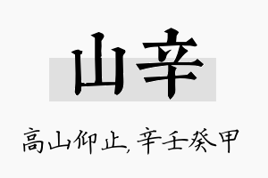 山辛名字的寓意及含义