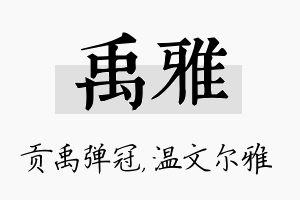 禹雅名字的寓意及含义