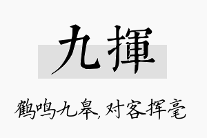 九挥名字的寓意及含义