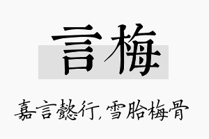 言梅名字的寓意及含义