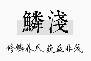 鳞浅名字的寓意及含义