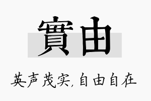 实由名字的寓意及含义