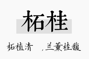 柘桂名字的寓意及含义