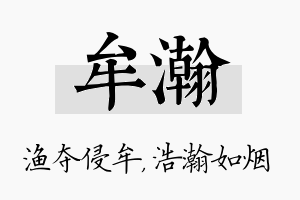 牟瀚名字的寓意及含义