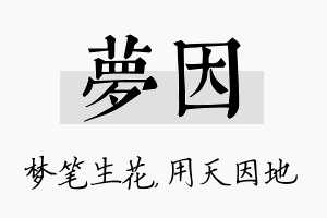 梦因名字的寓意及含义