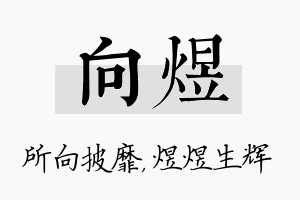 向煜名字的寓意及含义