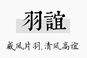 羽谊名字的寓意及含义