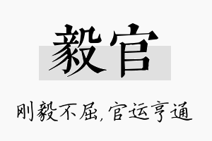 毅官名字的寓意及含义