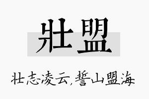 壮盟名字的寓意及含义