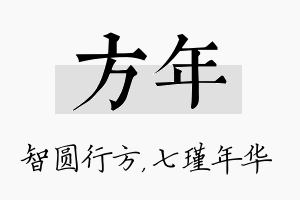 方年名字的寓意及含义