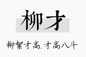 柳才名字的寓意及含义