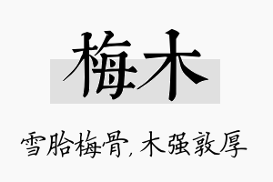 梅木名字的寓意及含义