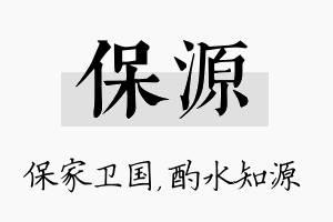 保源名字的寓意及含义