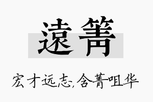 远箐名字的寓意及含义