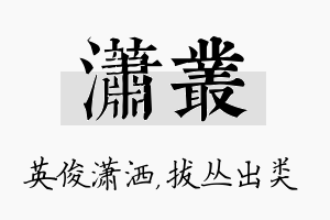 潇丛名字的寓意及含义