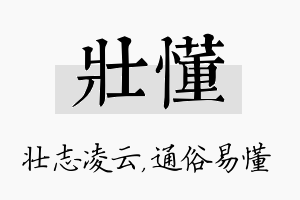 壮懂名字的寓意及含义