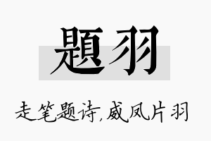 题羽名字的寓意及含义