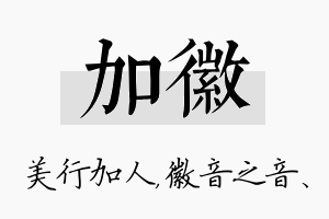 加徽名字的寓意及含义