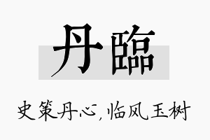 丹临名字的寓意及含义